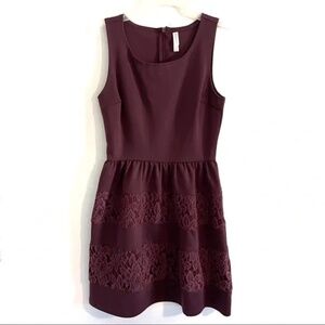 Xhilaration Wine Sleeveless Fit & Flare Dress